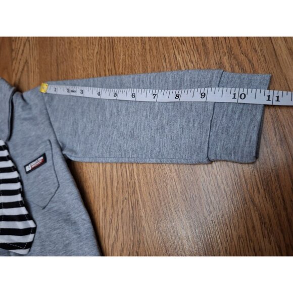 RZHTZ Gray Button Necktie Long Sleeve Collared Shirt Toddler Boys Size 2/2T - Picture 9 of 10